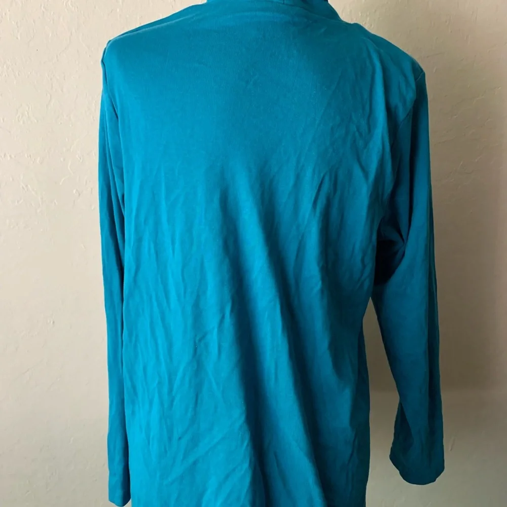 Sahalie turquoise turtleneck size large - Picture 3 of 5